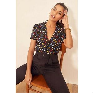 NWOT Reformation Polka Dot Button Down Top